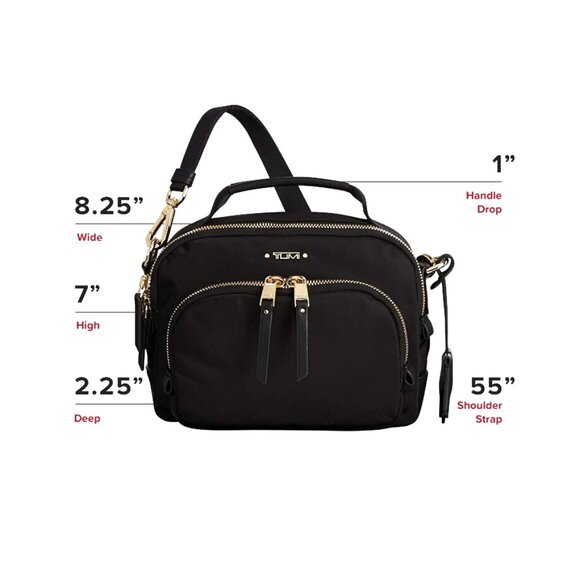 brand new reduced TUMI Voyageur Troy Crossbody bag black classic Registered - Picture 2 of 14